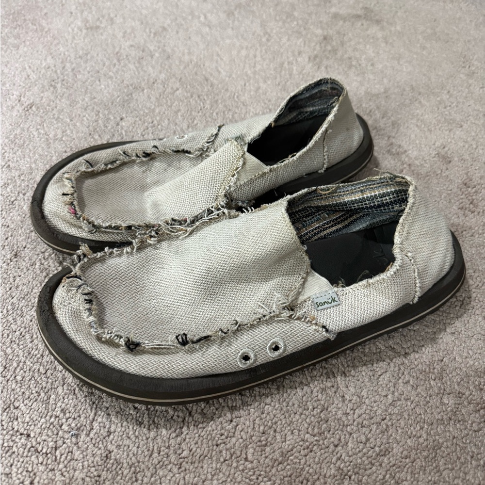 Sanuk Tan Slip-On Men's Shoes